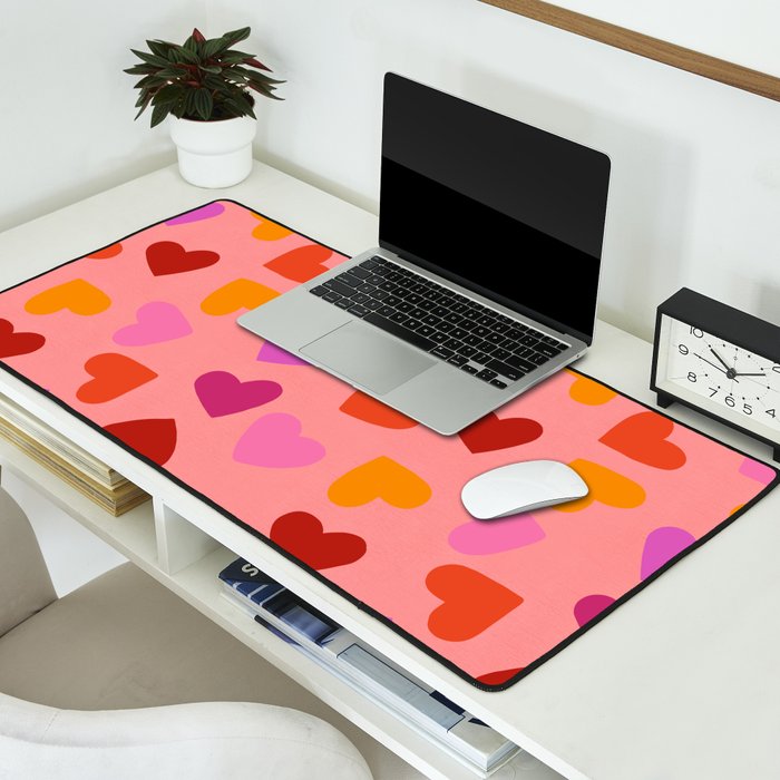 Colorful Heart Pattern for Valentine's Day Desk Mat Gallery Image 2