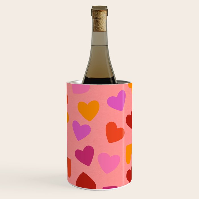 Colorful Heart Pattern for Valentine's Day Wine Chiller Gallery Image 1