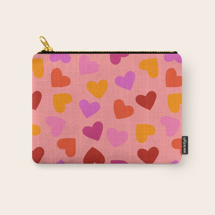 Colorful Heart Pattern for Valentine's Day Carry All Pouch Gallery Image 1