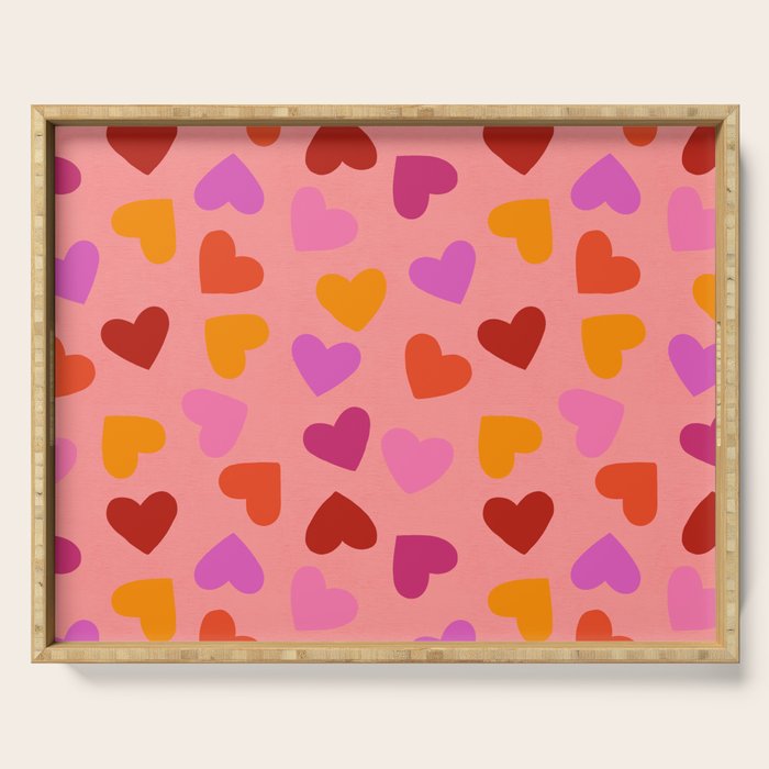 Colorful Heart Pattern for Valentine's Day Serving Tray Gallery Image 1