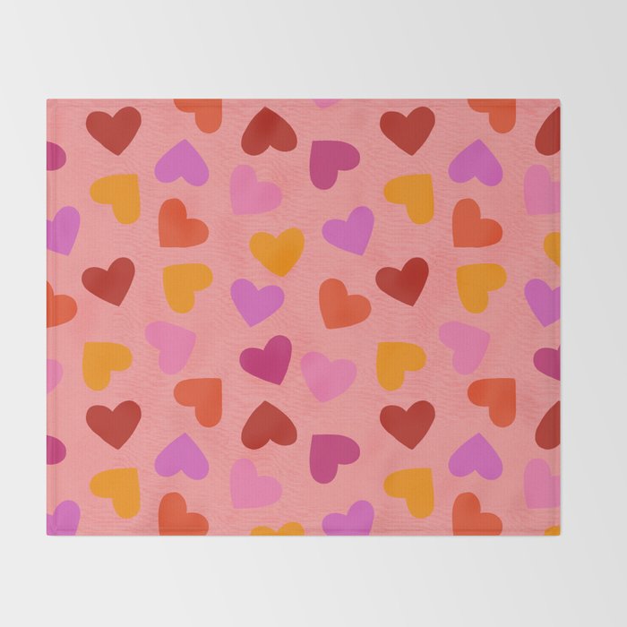 Colorful Heart Pattern for Valentine's Day Throw Blanket Gallery Image 2