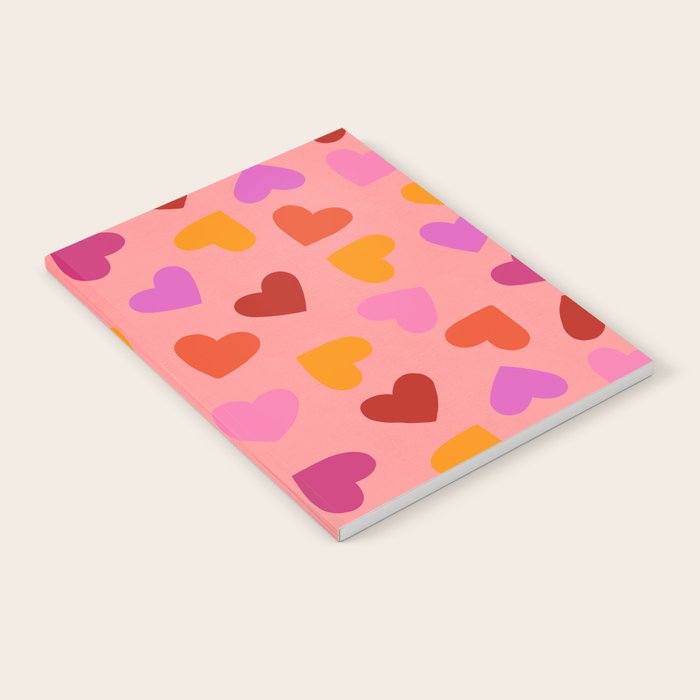 Colorful Heart Pattern for Valentine's Day Notebook