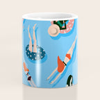 Swimming Ladies - Coral & Blue Palette Coffee Mug Gallery Image 4