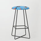 Swimming Ladies - Coral & Blue Palette Stool Gallery Image 1