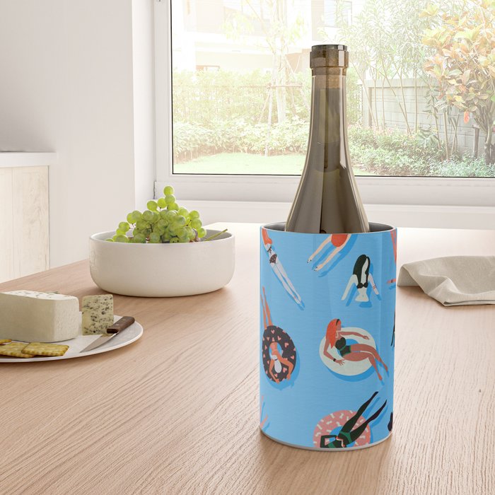 Swimming Ladies - Coral & Blue Palette Wine Chiller Gallery Image 4