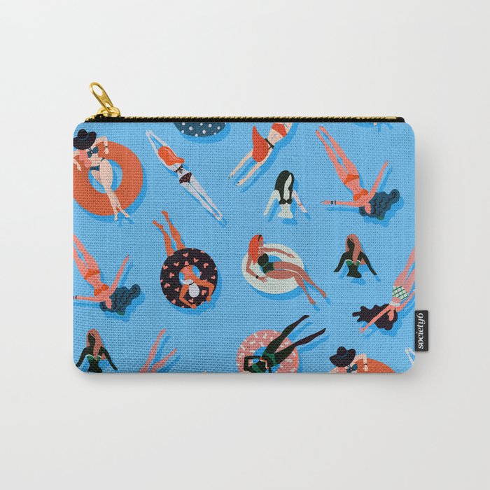 Swimming Ladies - Coral & Blue Palette Carry All Pouch Gallery Image 1