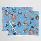Swimming Ladies - Coral & Blue Palette Placemat Gallery Image 1