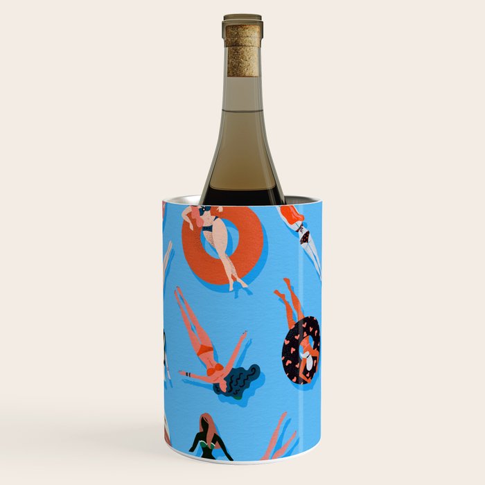 Swimming Ladies - Coral & Blue Palette Wine Chiller Gallery Image 2