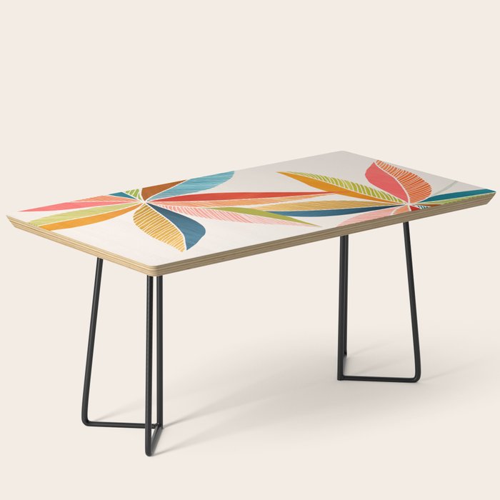 Multicolorful Leaf Design Coffee Table Gallery Image 1