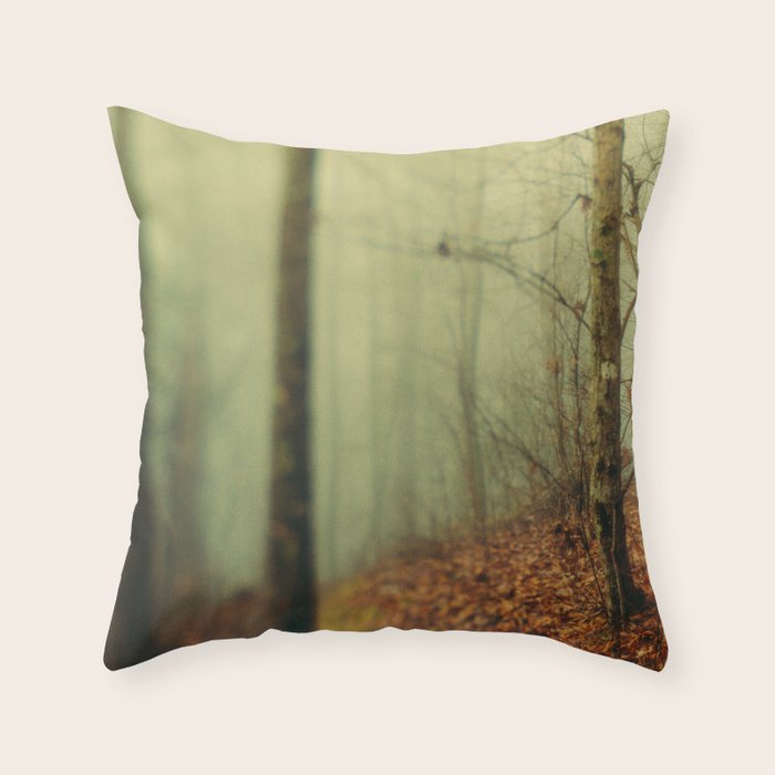 Forest Hike in the Fog Throw Pillow Gallery Image 6