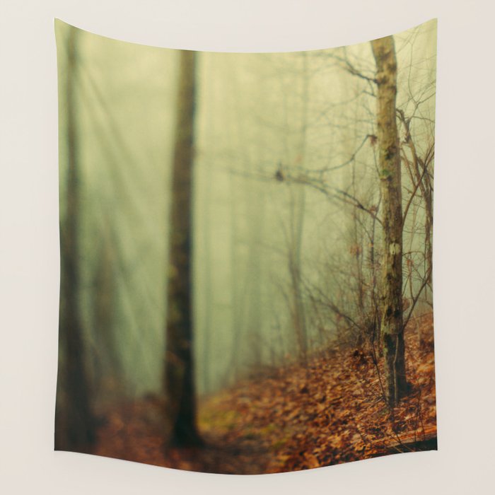 Forest Hike in the Fog Wall Tapestry Gallery Image 1
