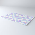 Retro psychedelic flower checkered print Rug Gallery Image 3