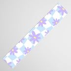 Retro psychedelic flower checkered print Table Runner Gallery Image 3