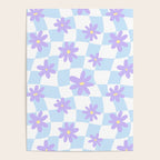 Retro psychedelic flower checkered print Poster Gallery Image 4