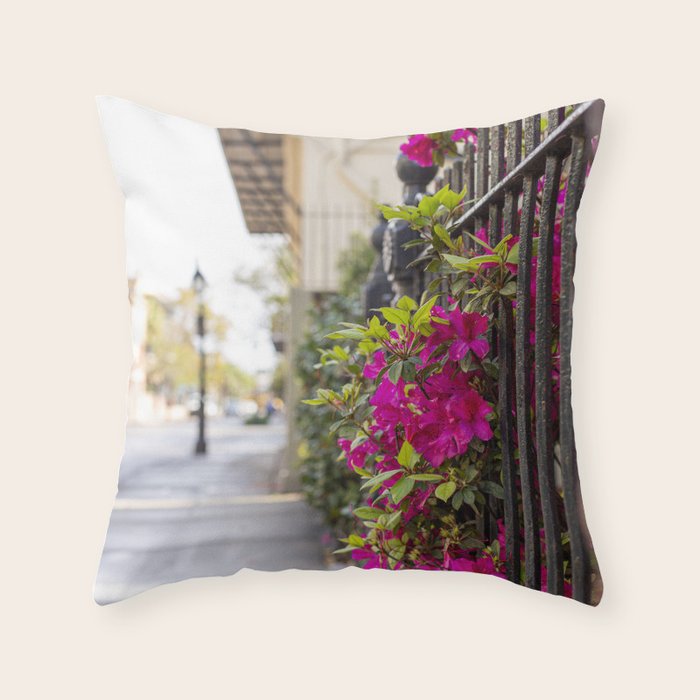 New Orleans French Quarter Photography x Azaleas in the Quarter Throw Pillow Gallery Image 6