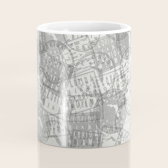 Vintage Florida Miami Travel Stamp Pattern Coffee Mug Gallery Image 4