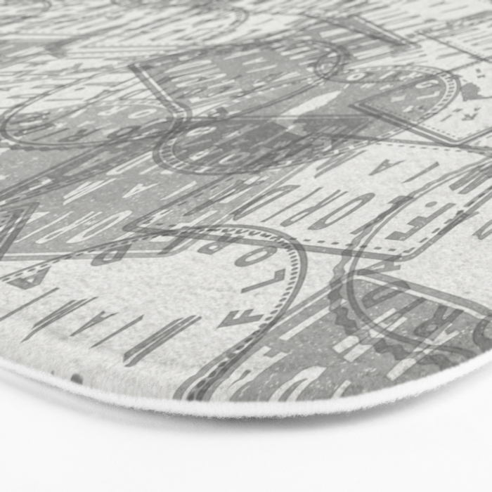 Vintage Florida Miami Travel Stamp Pattern Bath Mat Gallery Image 3