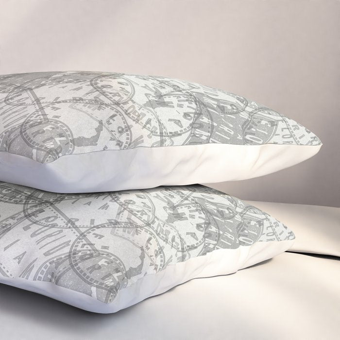 Vintage Florida Miami Travel Stamp Pattern Pillow Sham Gallery Image 3