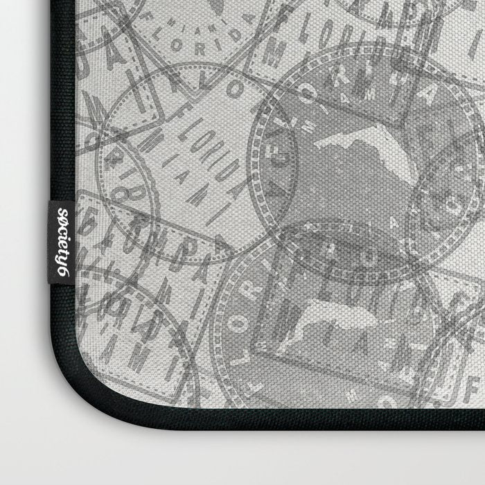 Vintage Florida Miami Travel Stamp Pattern Laptop Sleeve Gallery Image 3