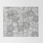 Vintage Florida Miami Travel Stamp Pattern Throw Blanket Gallery Image 2