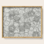 Vintage Florida Miami Travel Stamp Pattern Serving Tray Gallery Image 1