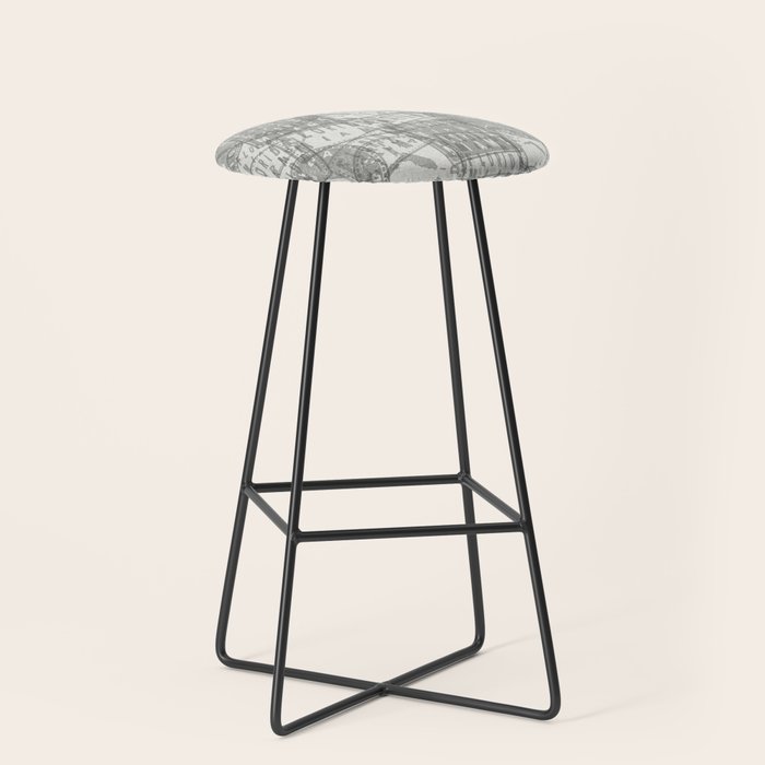 Vintage Florida Miami Travel Stamp Pattern Stool Gallery Image 1