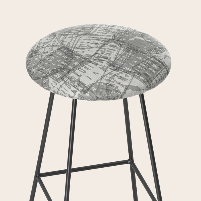 Vintage Florida Miami Travel Stamp Pattern Stool Gallery Image 2