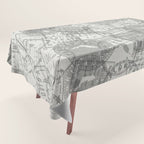 Vintage Florida Miami Travel Stamp Pattern Tablecloth Gallery Image 1