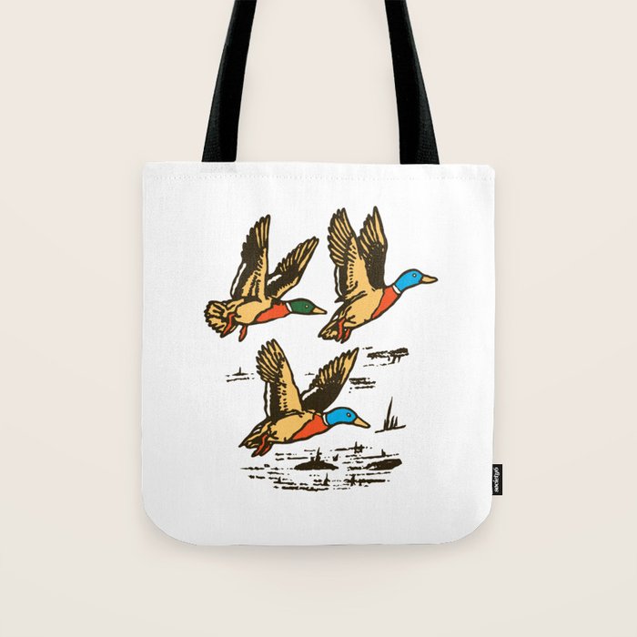 Mallard Ducks in Flight Waterfowl Tote Bag Gallery Image 1