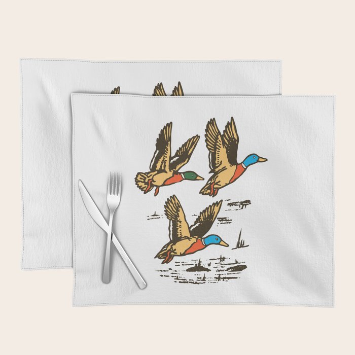 Mallard Ducks in Flight Waterfowl Placemat Gallery Image 1