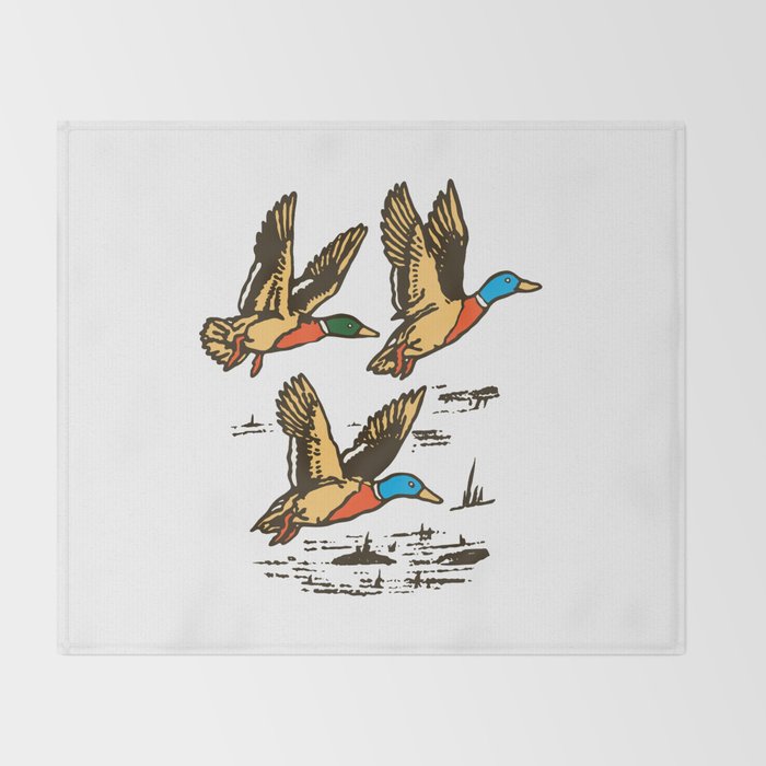 Mallard Ducks in Flight Waterfowl Throw Blanket Gallery Image 2