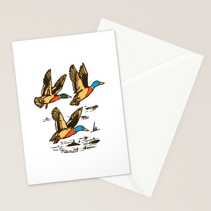 Mallard Ducks in Flight Waterfowl Stationery Card Gallery Image 2