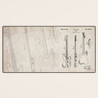 Bass Guitar Patent - Bass Guitarist Art - Antique Desk Mat Gallery Image 3