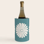 Retro Daisy Abstract XXII Teal Green Bold Floral Wine Chiller Gallery Image 1