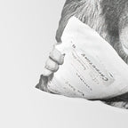 Chimpanzee Reading Newspaper, Black and White Vintage Art Pillow Sham Gallery Image 4