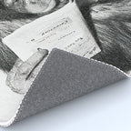 Chimpanzee Reading Newspaper, Black and White Vintage Art Rug Gallery Image 4