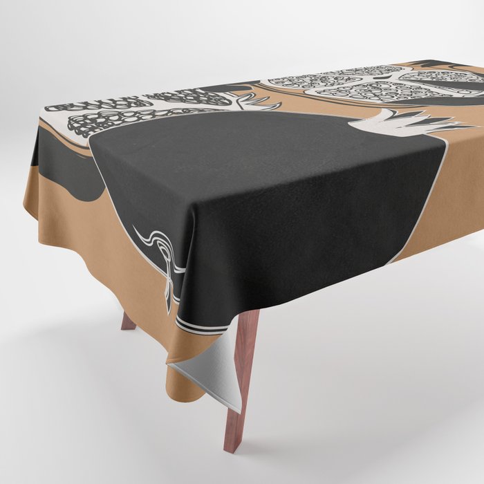 Line Art Pomegranates 5 Tablecloth Gallery Image 1