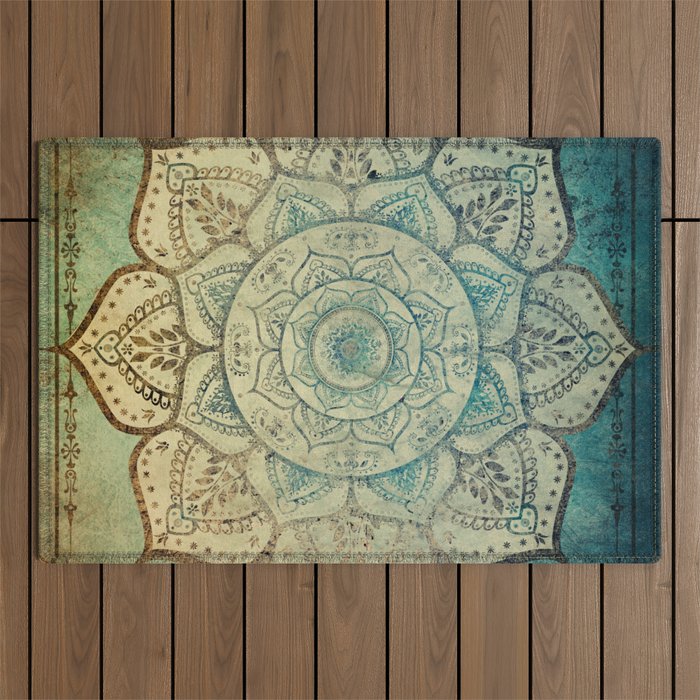 Faded Bohemian Mandala Outdoor Rug Gallery Image 1
