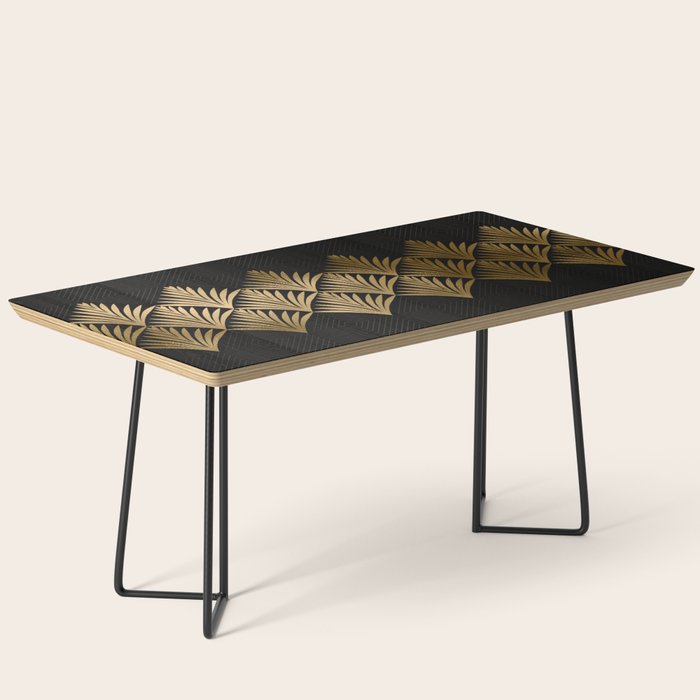 Reims France Luxueux Black and Gold Art Deco Coffee Table Gallery Image 1