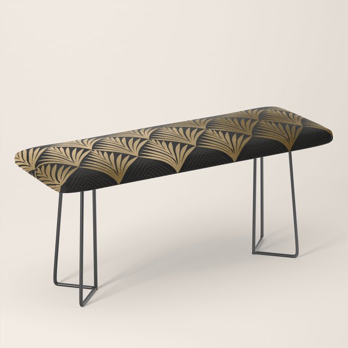 Reims France Luxueux Black and Gold Art Deco Bench Gallery Image 1