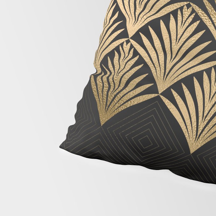 Reims France Luxueux Black and Gold Art Deco Pillow Sham Gallery Image 4