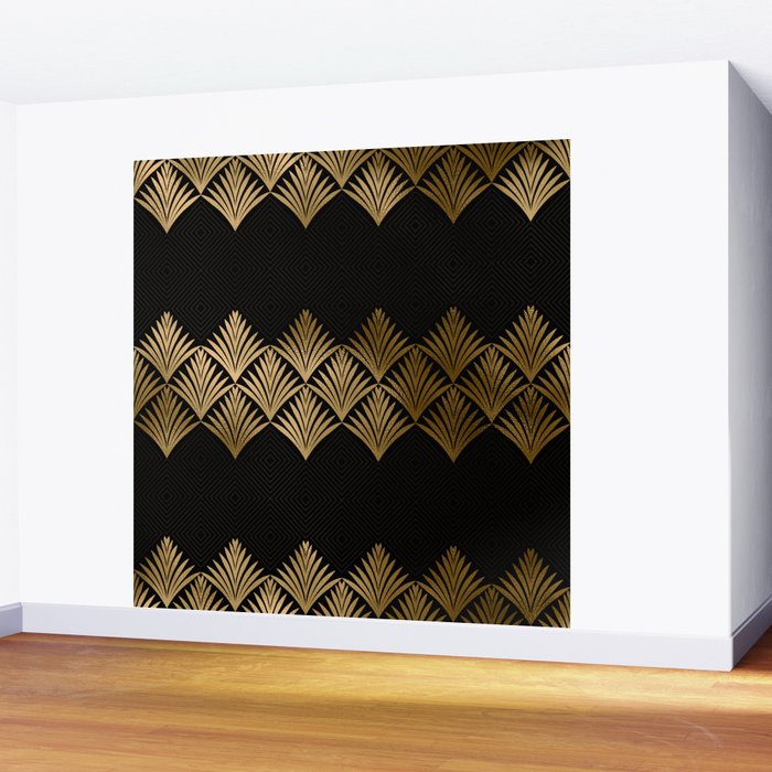 Reims France Luxueux Black and Gold Art Deco Wall Mural Gallery Image 2