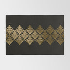 Reims France Luxueux Black and Gold Art Deco Rug Gallery Image 2