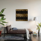 Reims France Luxueux Black and Gold Art Deco Wood Wall Art Gallery Image 2