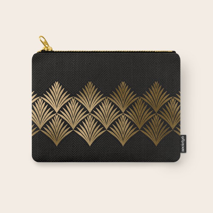 Reims France Luxueux Black and Gold Art Deco Carry All Pouch Gallery Image 1