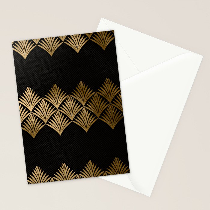 Reims France Luxueux Black and Gold Art Deco Stationery Card Gallery Image 2