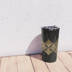 Reims France Luxueux Black and Gold Art Deco Travel Mug Gallery Image 4