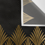Reims France Luxueux Black and Gold Art Deco Wall Tapestry Gallery Image 3