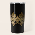 Reims France Luxueux Black and Gold Art Deco Travel Mug Gallery Image 1