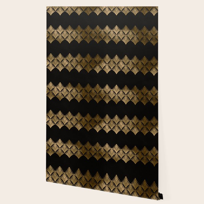 Reims France Luxueux Black and Gold Art Deco Wallpaper Gallery Image 2